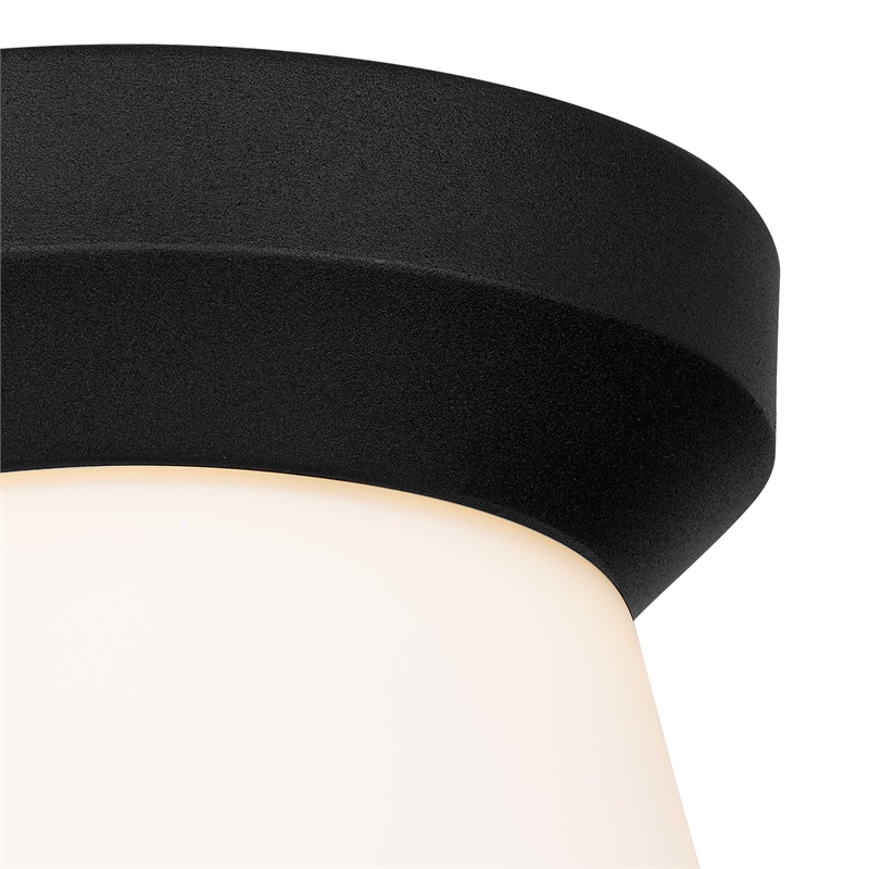 Bowery Hill Modern Aluminum 7-inch LED Outdoor Flush Mount in Black