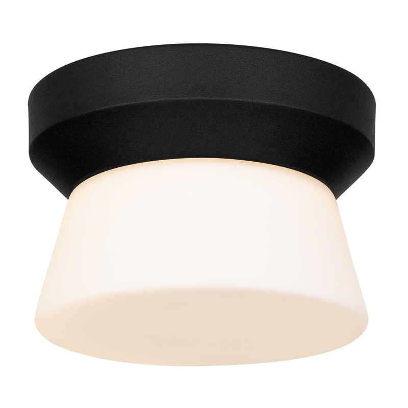 Bowery Hill Modern Aluminum 7-inch LED Outdoor Flush Mount in Black