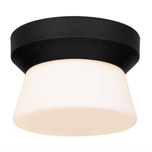 Bowery Hill Modern Aluminum 7-inch LED Outdoor Flush Mount in Black
