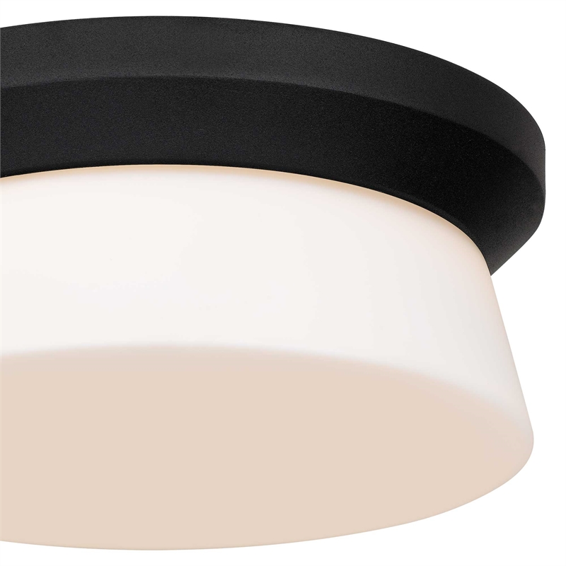 Bowery Hill Modern Aluminum 11-inch LED Outdoor Flush Mount in Black