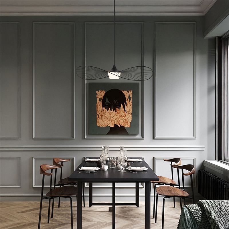 Bowery Hill Modern 44-inch LED Outdoor Steel Pendant in Black