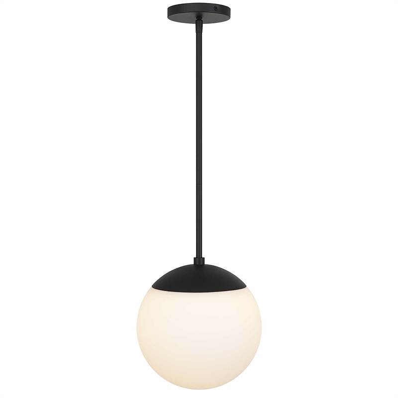 Bowery Hill Modern Aluminum 10-inch LED Outdoor Pendant in Black