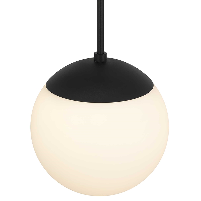 Bowery Hill Modern Aluminum 10-inch LED Outdoor Pendant in Black