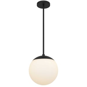 Bowery Hill Modern Aluminum 10-inch LED Outdoor Pendant in Black