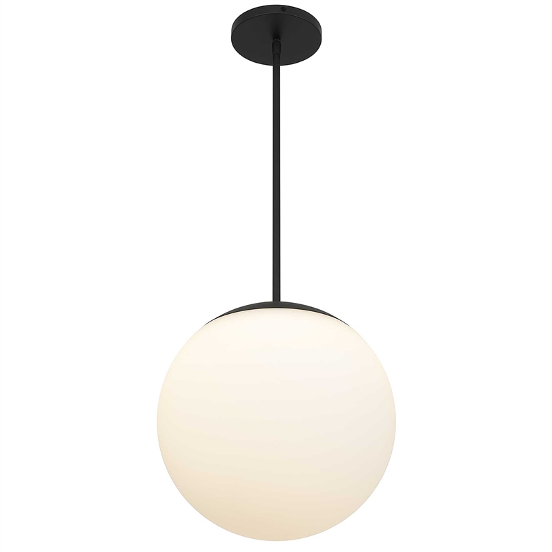 Bowery Hill Modern Aluminum 14-inch LED Outdoor Pendant in Black