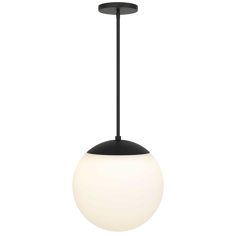 Bowery Hill Modern Aluminum 14-inch LED Outdoor Pendant in Black