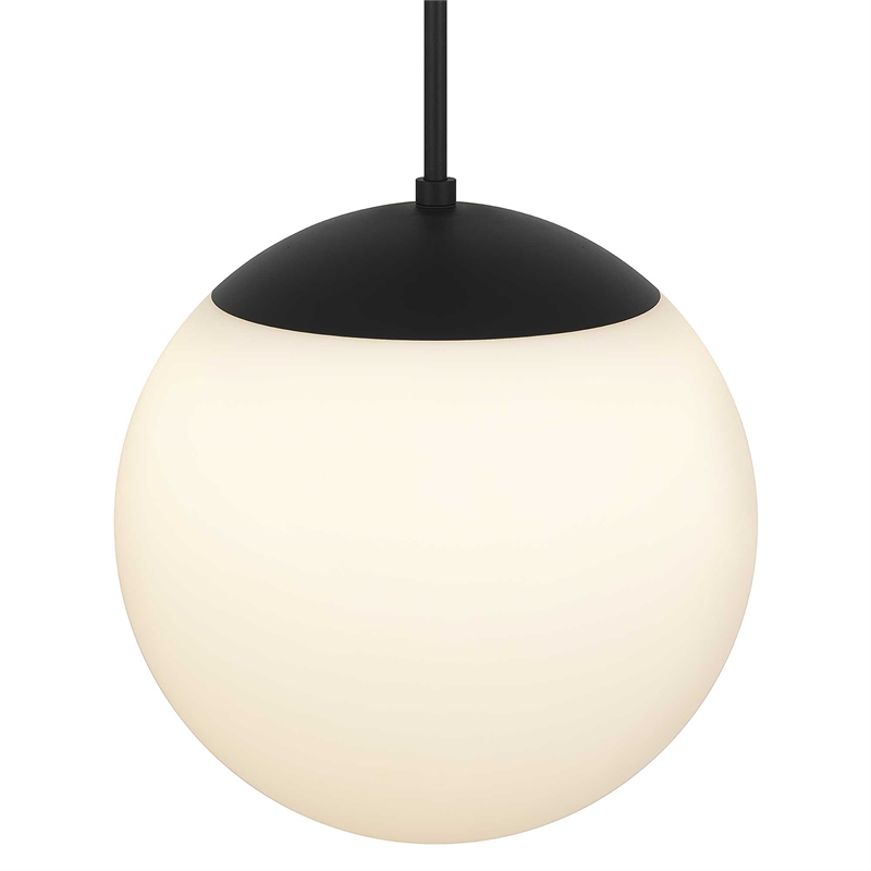 Bowery Hill Modern Aluminum 14-inch LED Outdoor Pendant in Black