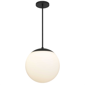 Bowery Hill Modern Aluminum 14-inch LED Outdoor Pendant in Black