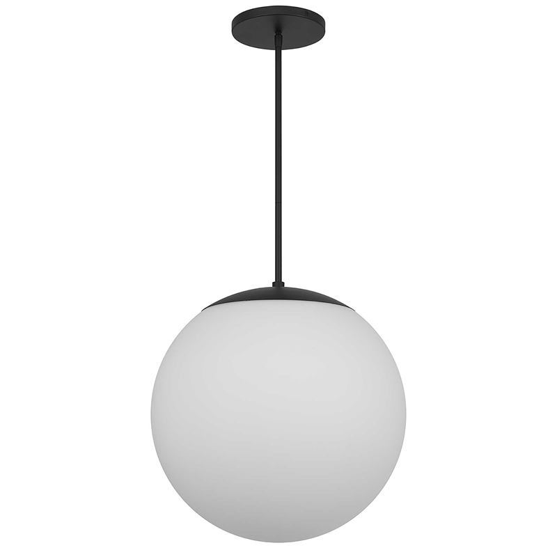 Bowery Hill Modern Aluminum 18-inch LED Outdoor Pendant in Black