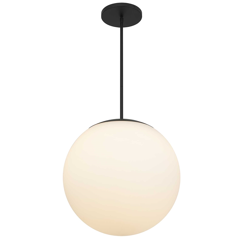 Bowery Hill Modern Aluminum 18-inch LED Outdoor Pendant in Black