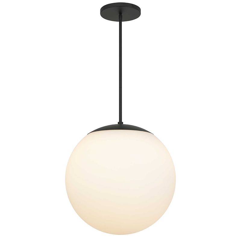 Bowery Hill Modern Aluminum 18-inch LED Outdoor Pendant in Black