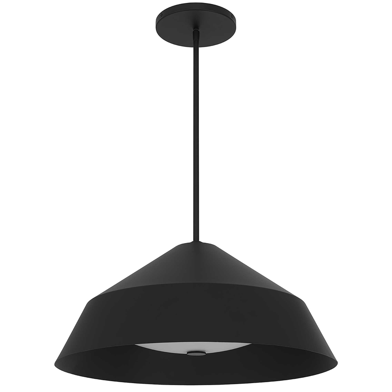 Bowery Hill Modern Aluminum 22-inch LED Outdoor Pendant in Black