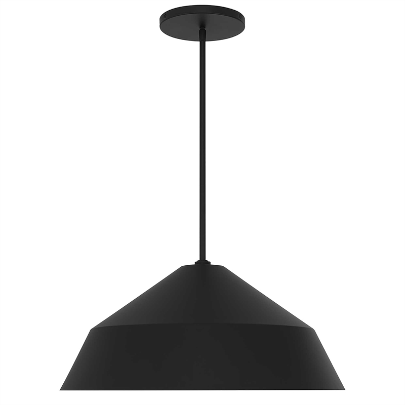 Bowery Hill Modern Aluminum 22-inch LED Outdoor Pendant in Black