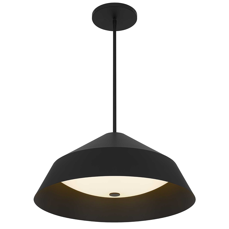 Bowery Hill Modern Aluminum 22-inch LED Outdoor Pendant in Black