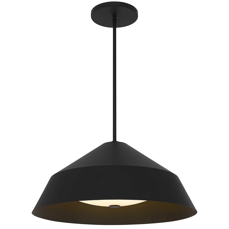 Bowery Hill Modern Aluminum 22-inch LED Outdoor Pendant in Black