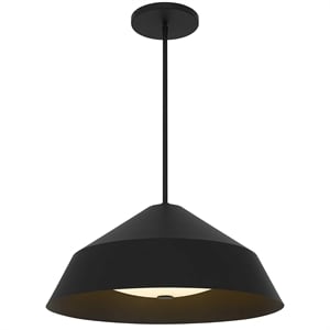 Bowery Hill Modern Aluminum 22-inch LED Outdoor Pendant in Black