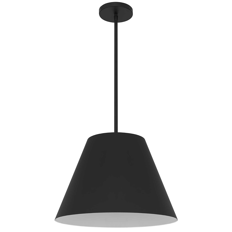 Bowery Hill Modern Aluminum 16-inch LED Outdoor Pendant in Black