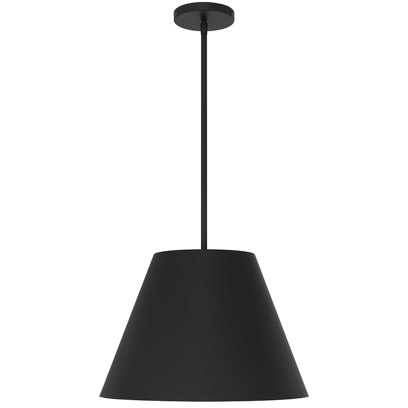 Bowery Hill Modern Aluminum 16-inch LED Outdoor Pendant in Black