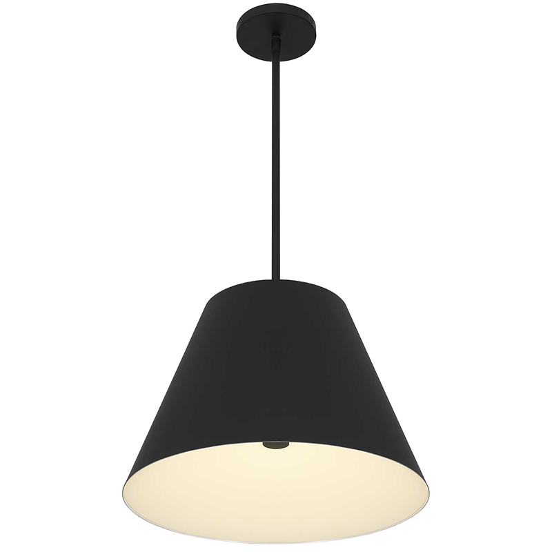 Bowery Hill Modern Aluminum 16-inch LED Outdoor Pendant in Black