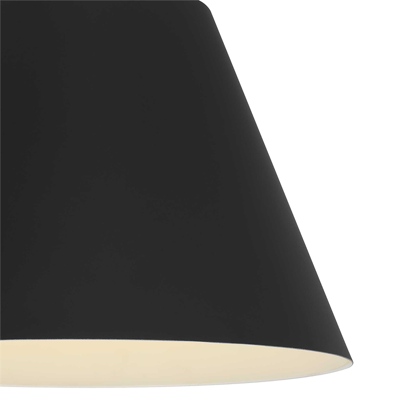 Bowery Hill Modern Aluminum 16-inch LED Outdoor Pendant in Black