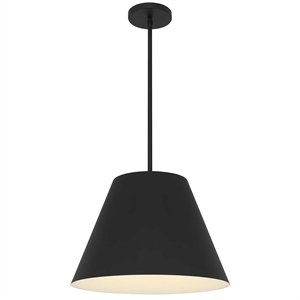 Bowery Hill Modern Aluminum 16-inch LED Outdoor Pendant in Black