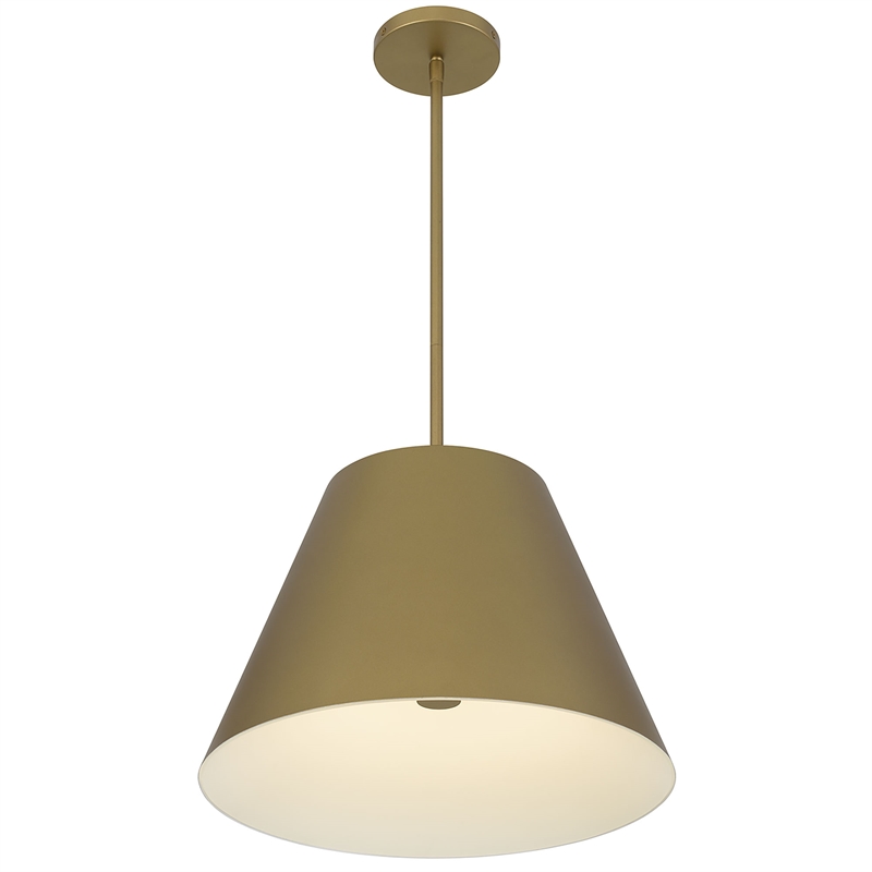 Bowery Hill Modern Aluminum 16-inch LED Outdoor Pendant in Brass