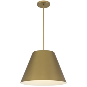Bowery Hill Modern Aluminum 16-inch LED Outdoor Pendant in Brass