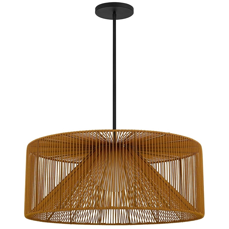 Bowery Hill Modern Aluminum 30-inch LED Outdoor Pendant in Black