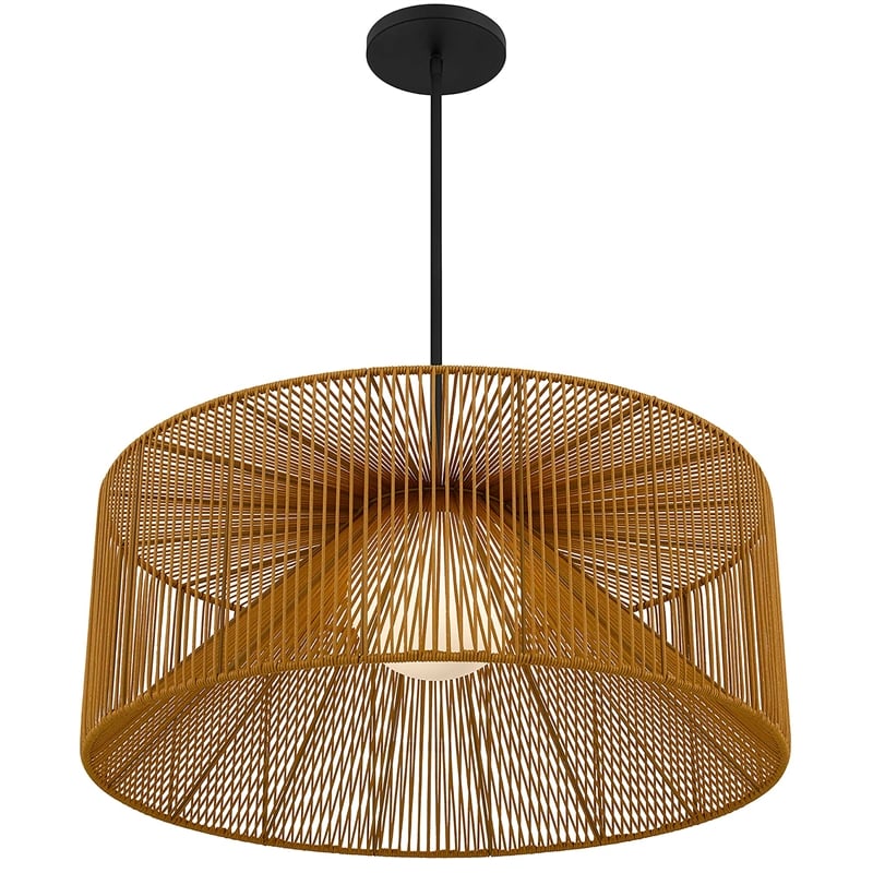 Bowery Hill Modern Aluminum 30-inch LED Outdoor Pendant in Black