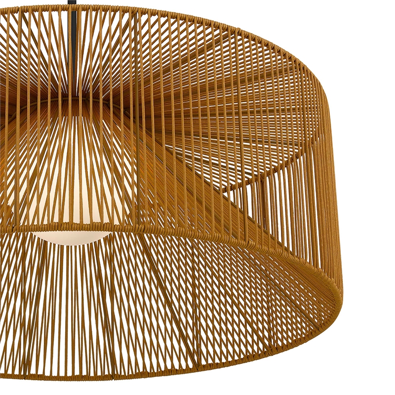 Bowery Hill Modern Aluminum 30-inch LED Outdoor Pendant in Black