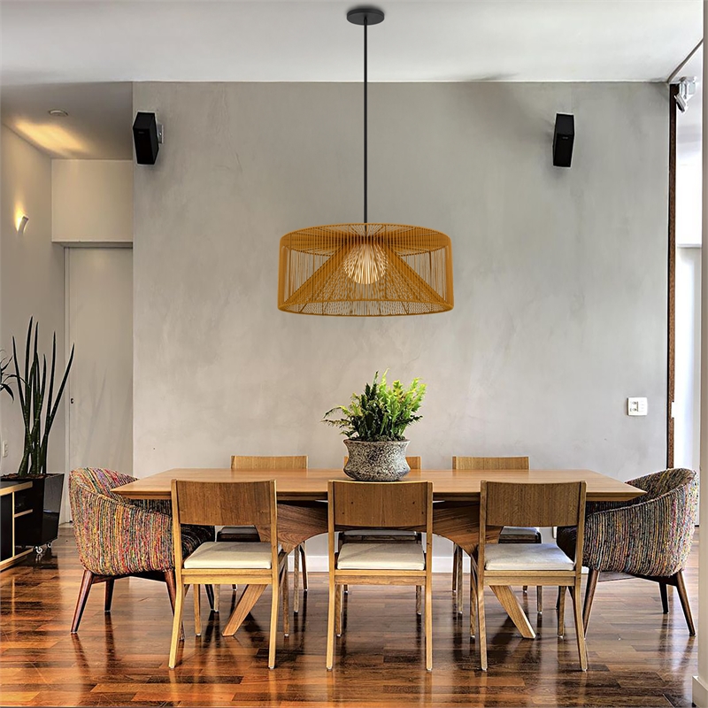 Bowery Hill Modern Aluminum 30-inch LED Outdoor Pendant in Black