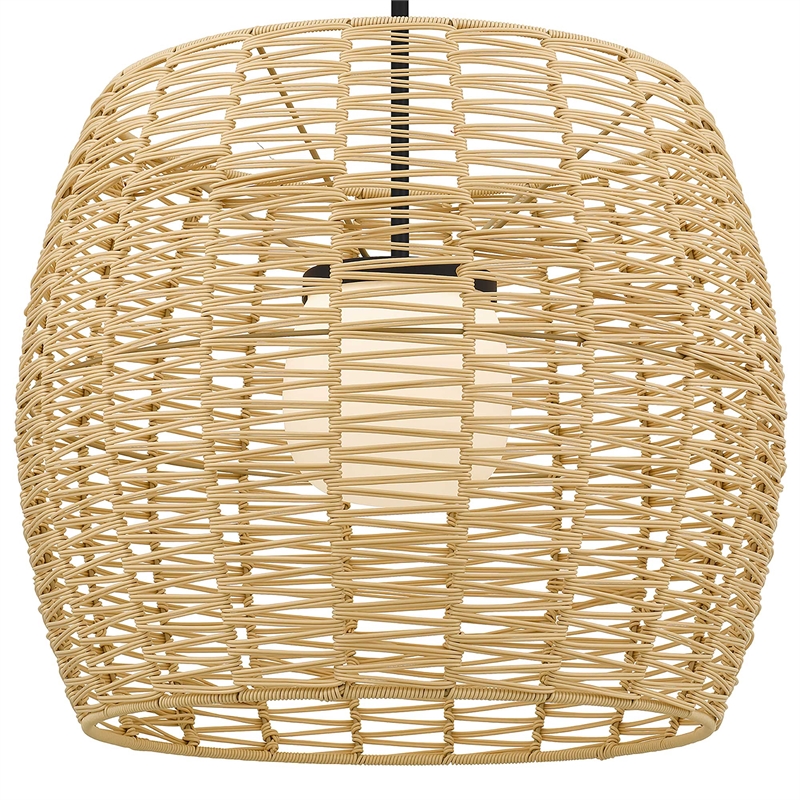 Bowery Hill Modern Aluminum 24-inch LED Outdoor Pendant in Black