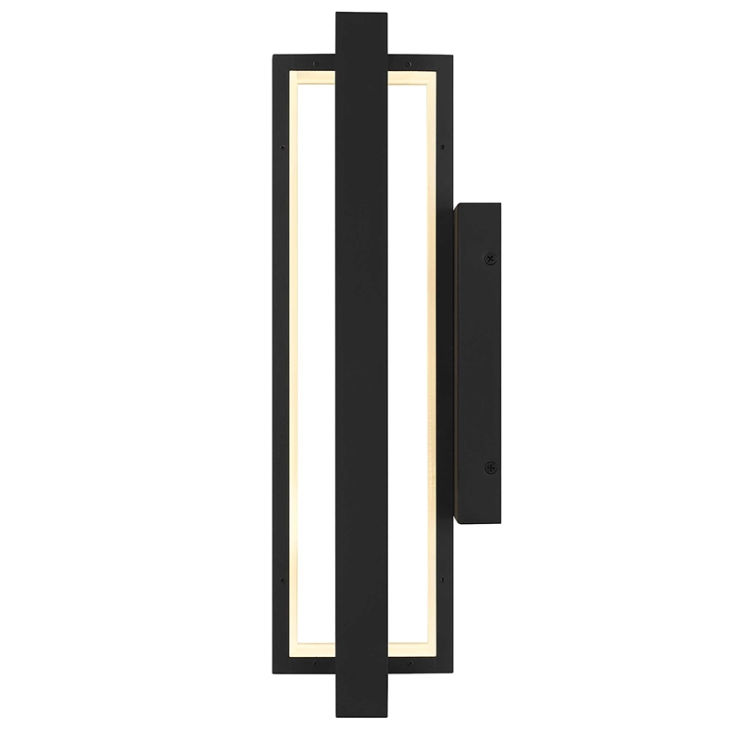 Bowery Hill Modern Aluminum In & Out LED Outdoor Wall Light in Black