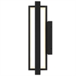 Bowery Hill Modern Aluminum In & Out LED Outdoor Wall Light in Black