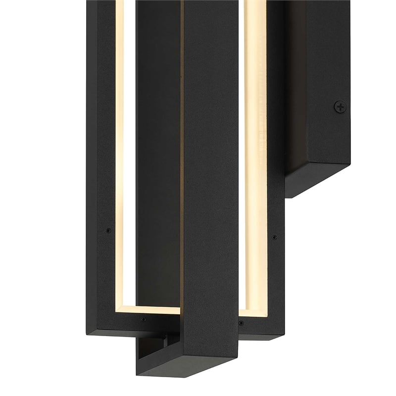 Bowery Hill Modern Aluminum In & Out LED Outdoor Wall Light in Black