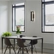 Bowery Hill Modern Aluminum In & Out LED Outdoor Wall Light in Black