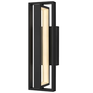 Bowery Hill Modern Aluminum In & Out LED Outdoor Wall Light in Black