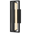 Bowery Hill Modern Aluminum In & Out LED Outdoor Wall Light in Black