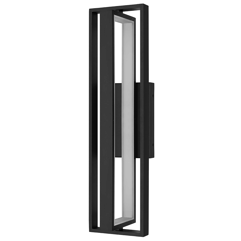 Bowery Hill Modern Aluminum In & Out LED Outdoor Wall Light in Black