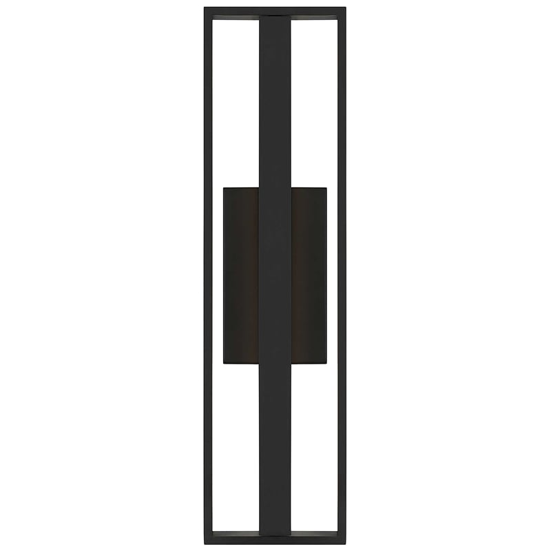 Bowery Hill Modern Aluminum In & Out LED Outdoor Wall Light in Black