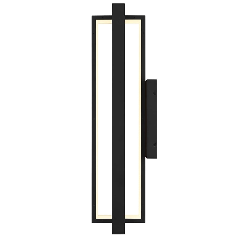 Bowery Hill Modern Aluminum In & Out LED Outdoor Wall Light in Black