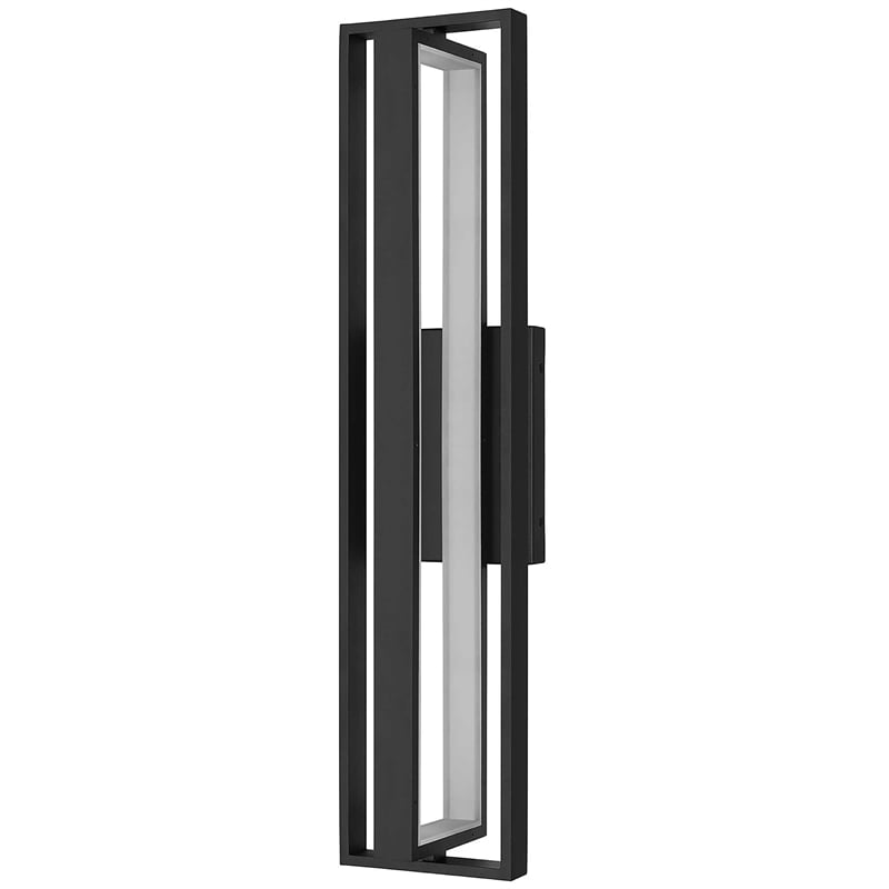Bowery Hill Modern Aluminum In & Out LED Outdoor Wall Light in Black