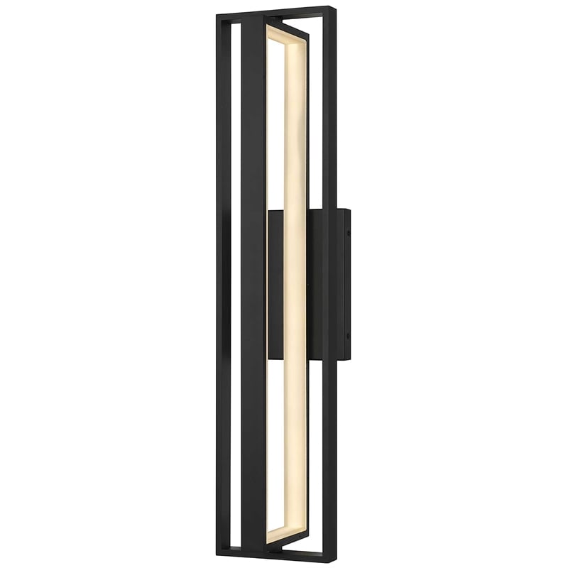 Bowery Hill Modern Aluminum In & Out LED Outdoor Wall Light in Black