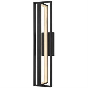 Bowery Hill Modern Aluminum In & Out LED Outdoor Wall Light in Black
