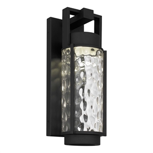 Bowery Hill Modern Aluminum 16.5-inch LED Outdoor Wall Light in Black