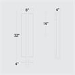 Bowery Hill Modern 32-inch Aluminum LED Outdoor Wall Light Black