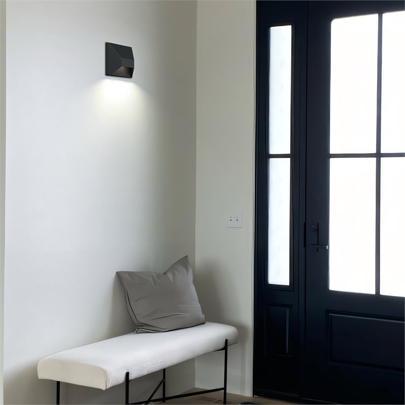 Bowery Hill Modern 5-inch Aluminum LED Outdoor Wall Light Black