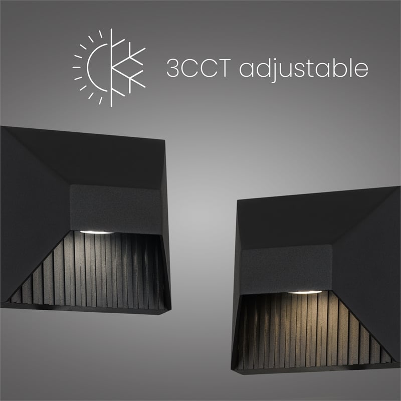 Bowery Hill Modern 5-inch Aluminum LED Outdoor Wall Light Black