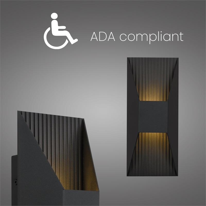 Bowery Hill Modern 12-inch Aluminum LED Outdoor Wall Light Black