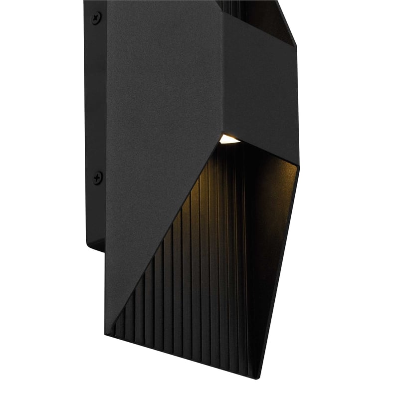 Bowery Hill Modern 12-inch Aluminum LED Outdoor Wall Light Black